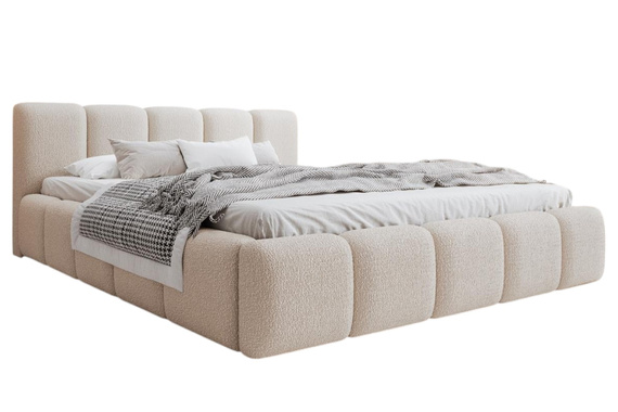 Trendiges Designerbett mit Stauraumfunktion 180x200 Hellbeige