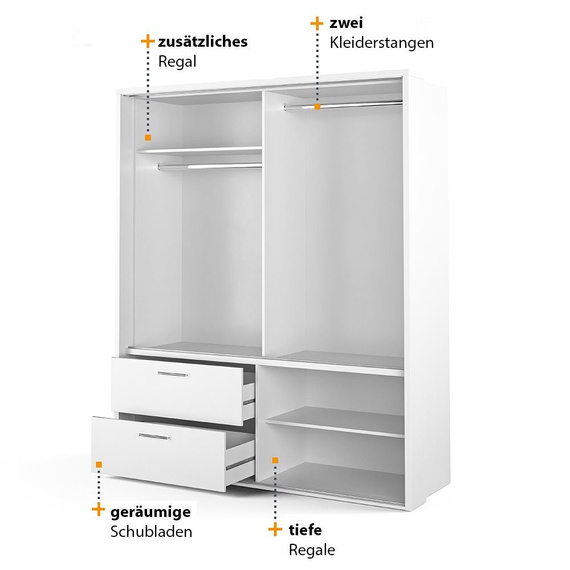 Kleiderschrank mit Spiegel ARTI Eiche artisan/Schwarz