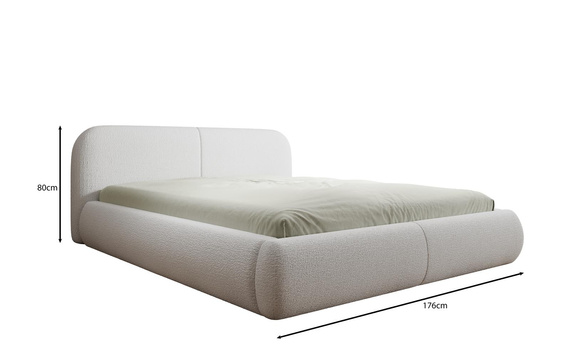 Komfort Doppelbett mit Polsterung 160x200 Weiß