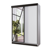 Schwebetürenschrank mit Spiegel TORET Weiß