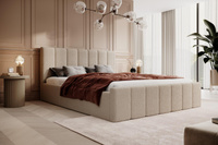 Bett LIVORA Boucle 140x200 Beige