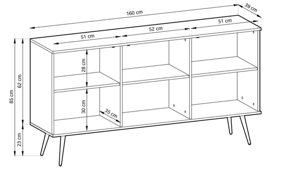 Kommode für Wohnzimmer POLO Schwarz