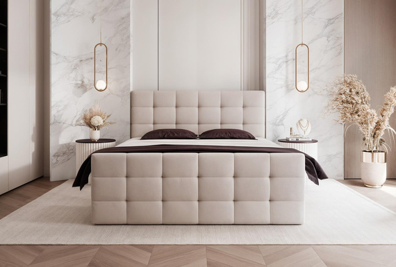 Boxspringbett Cloudy 140x200 mit topper schwarz PADDY