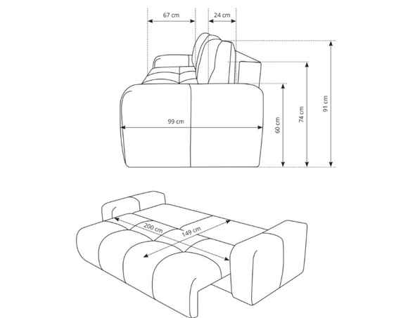 Stilvolles Schlafsofa modern Hellbeige