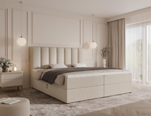 Boxbett mit zwei Bettkasten 120x200 Hellbeige BELLS