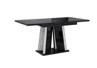 Esstisch Ausziehbar ANDZIAS 2 Schwarz Gloss+Grau