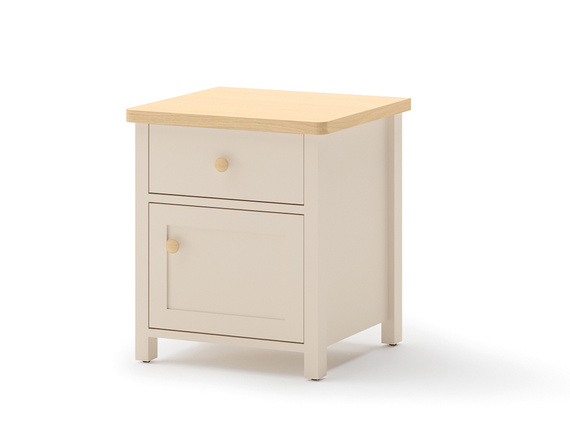 mit Schublade STARS Beige Nachtschrank, Elegant Kinderzimmer