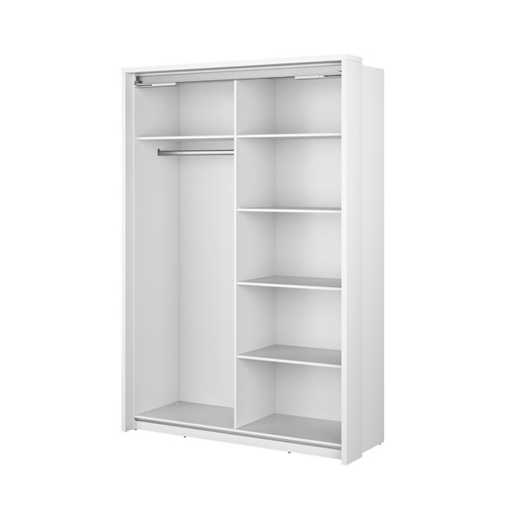 Kleiderschrank mit Spiegel zweitürig Weiß 