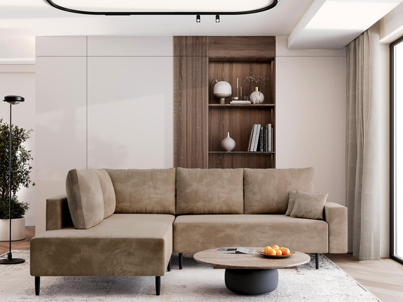 Ecksofa mit Schlaffunktion Beige BLAIR