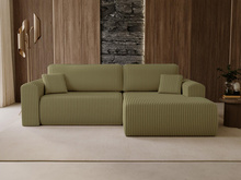 Cordstoff Ecksofa stilvoll Olivgrün