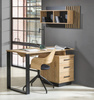 Schreibtisch mit 3 Schublade PUCCI Eiche wotan/schwarz 