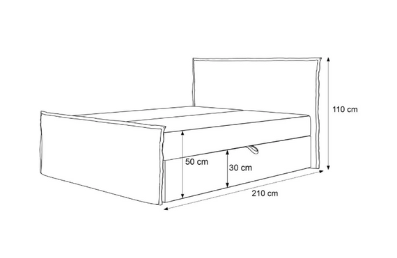 Elegantes Boxspringbett 120x200 Dunkelgrau NARA
