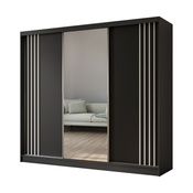 Kleiderschrank MALTA Breite: 240 cm Schwarz + Weiß