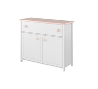Kommode für Mädchen LARA Weiß + Rosa