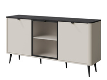 Kommode mit Glastür LILIA Kaschmir + Graphit