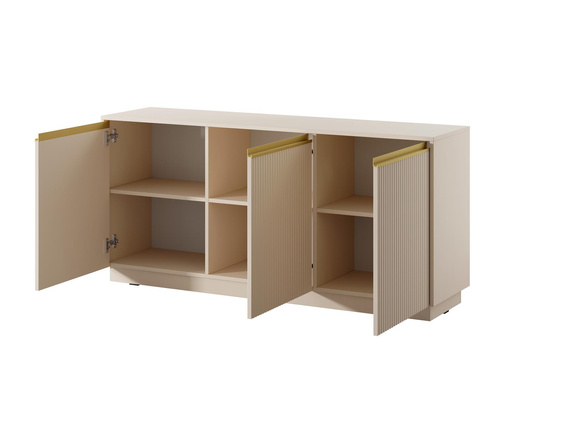 Kommode mit Fronten gefräst Beige GLAM