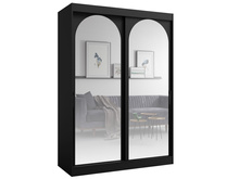 Design Schwebetürenschrank 150 Breit Schwarz LUCY