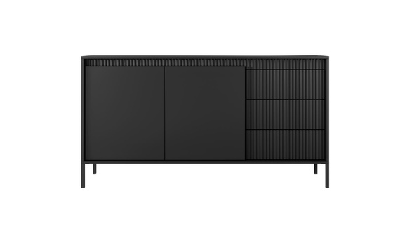 Kommode mit Lamellen JULO Schwarz
