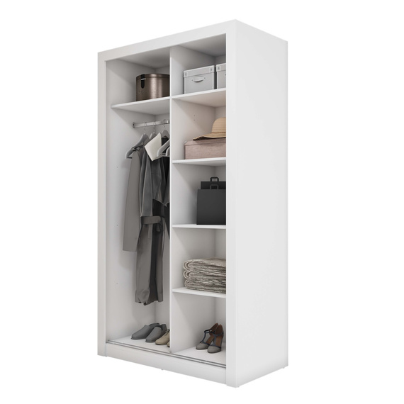 Schwebetürenschrank mit Spiegel VENTI Weiß
