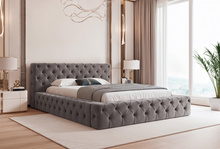 Polsterbett mit Steppung Graphit 180x200 CLARA