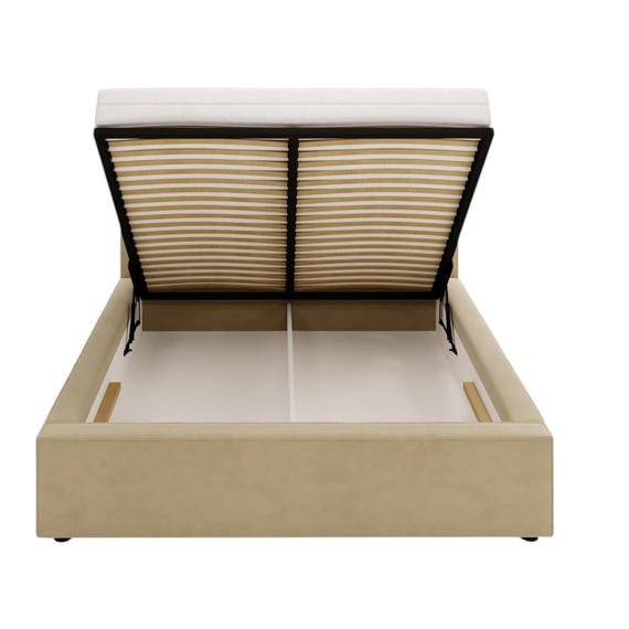 Polsterbett mit Bettkasten 180x200 Creme