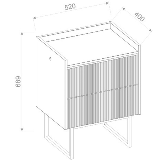 Nachtisch mit 2 Schubladen DENI Beige