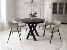 Esszimmer Rund LOFTO Schwarz Holz