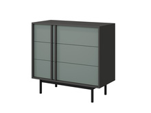 Kommode mit 3 Schubladen Salbei/Anthrazit MALTS