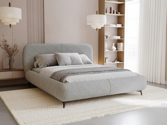 Design Bett mit Bettkasten Polsterbett 140x200 Grau 
