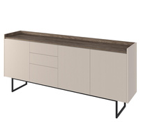 Kommode 3 Schubladen DENI Eiche dunkel/beige