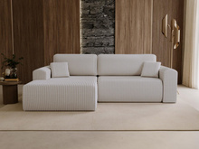 Cordstoff Ecksofa Elegant Grau