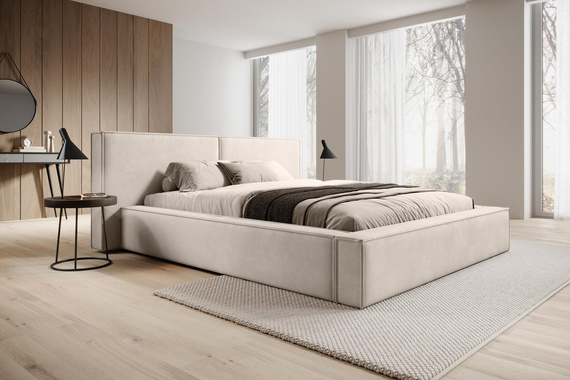 Polsterbett mit Kopfteil HEVEN 180x200 Beige