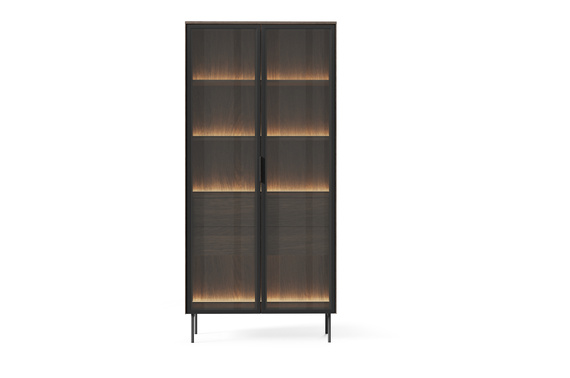 Vitrine mit LED-Beleuchtung MARBELA Eiche Dunin