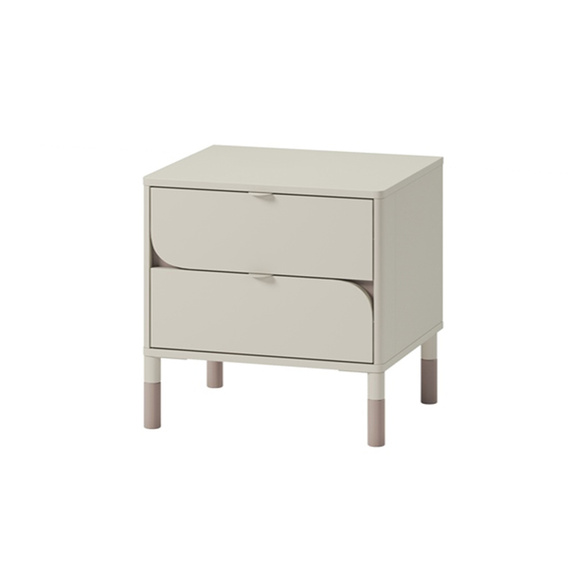  Nachttisch mit zwei Schubladen JUNA Beige