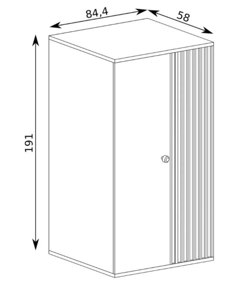 Kleiderschrank BORDO mit Lamellen ohne Beine 	Eiche Artisan