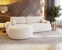 Design Ecksofa L Form OLIO Weiß
