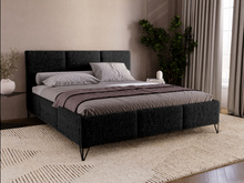 Polsterbett auf hohen Füße 160x200 Schwarz LARAS