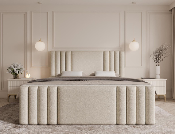 Modisches velvet creme Kontinentalbett 140x200 SARAH