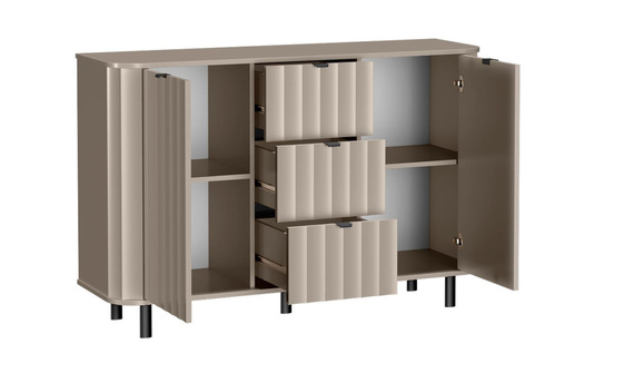 Kommode mit 2 Türen und 3 Schubladen Glamour design Begie STYLS