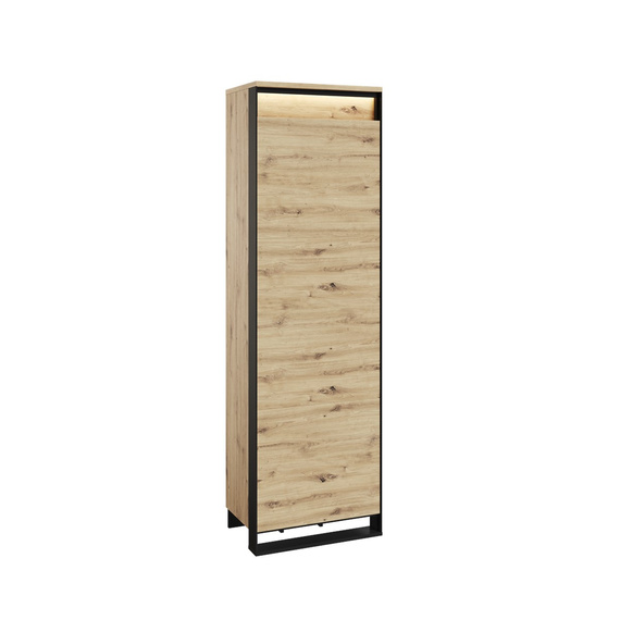 Kleiderschrank LIMA mit Drehtür Eiche Artisan/Schwarz