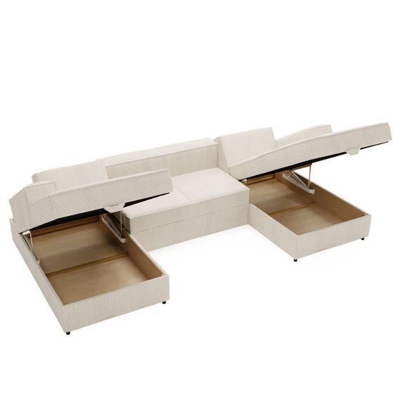 Ecksofa U-form SANTO Rosa Velvet