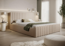 Hochwertiges Polsterbett Bouclé 160x200 Beige BUBBLE II