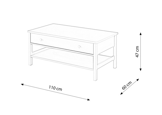 Couchtisch für Mädchenzimmer LARA Weiß+Rosa