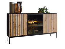 Kommode mit Fronten gefräst LINO Eiche wotan+Graphit