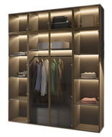 Eleganter Kleiderschrank mit LED Beleuchtung Graphit STELLS