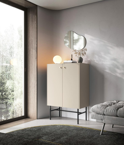 Hochkommode zwei Türen Beige DAVS