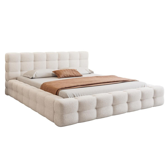 Funktionales Doppelbett 140x200 mit Stauraum weiß CLOUDY