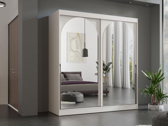 Schrank mit Spiegel 200 Breit Caschmir LUCY