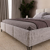 Designerbett geflechtartiger Stoff im Retro-Stil 160x200 Graphit LARAS