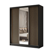 Schwebetürenschrank für das Schlafzimmer VENTURA Schwarz